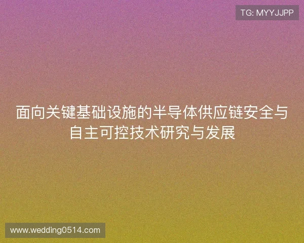 面向关键基础设施的半导体供应链安全与自主可控技术研究与发展